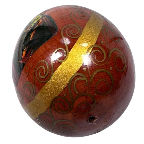 Vintage Wooden Russian Orthodox Egg with Child Religious Icon Hand Painted 3.5" - Picture 7 of 10